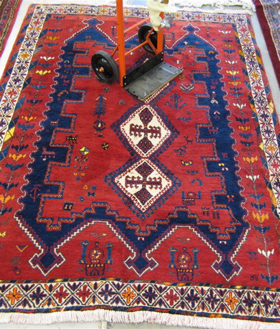 Appraisal: PERSIAN SIRJAN AFSHARI AREA RUG Afshari tribal Sirjan city region