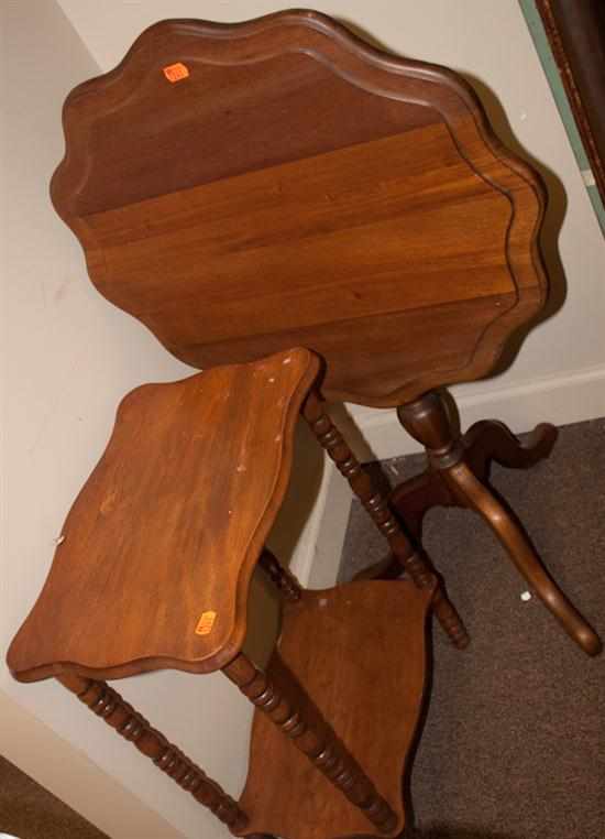 Appraisal: Federal style walnut piecrust tilt-top table and a Victorian style