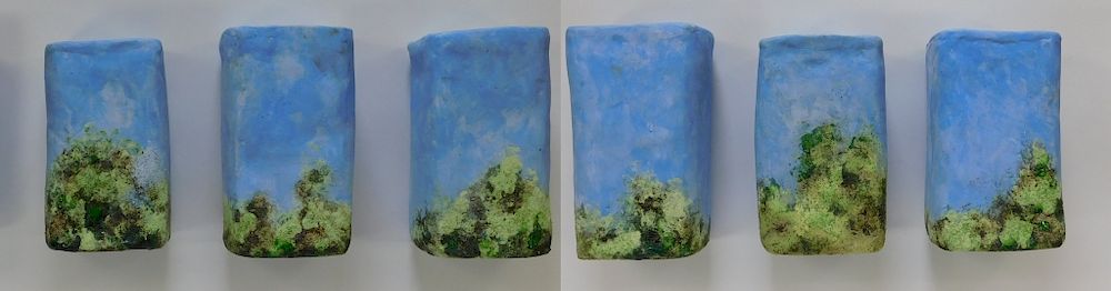 Appraisal: PC Leslie Eadeh Ceramic Forrest Assemblage Florida Pennsylvania th Century