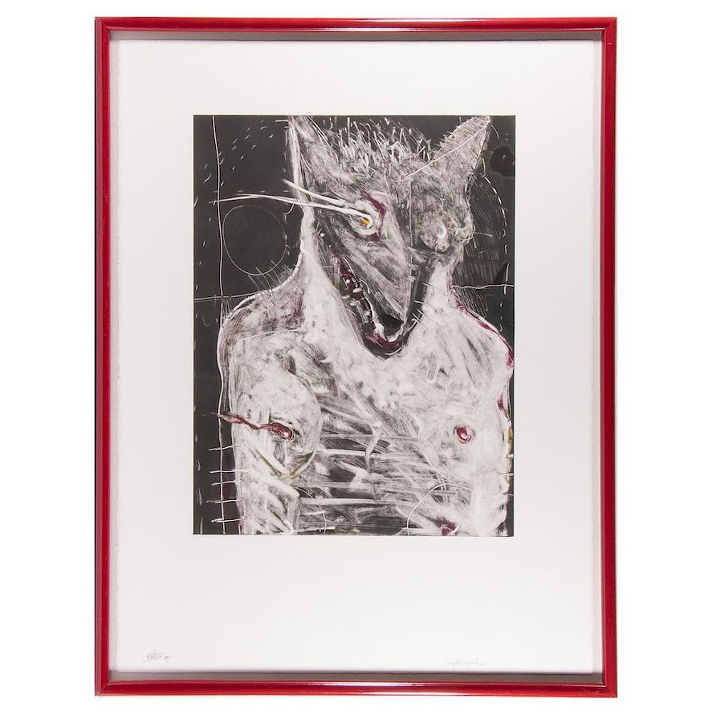 Appraisal: Coyote's Smile lithograph A lithograph titled Coyote's Smile signed illegibly