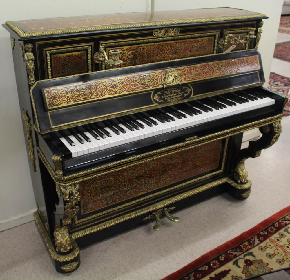 Appraisal: LOUIS XV STYLE 'BOULLE' UPRIGHT GRAND PIANO Alphonse Blondel Paris