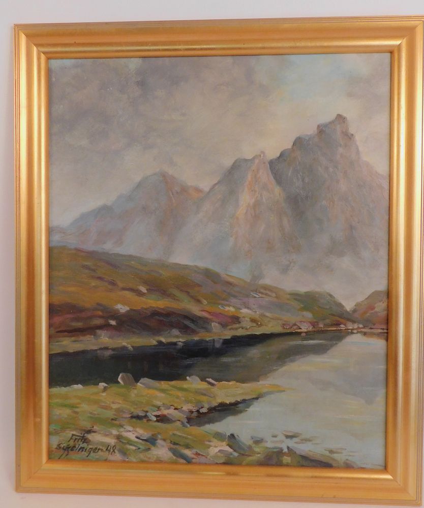 Appraisal: FRITZ SCHEINIGER LANDSCAPE PAINTING Oth century German oil painting of