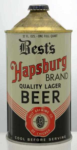 Appraisal: Best's Hapsburg Brand Quart Cone Top Beer Can - Dull