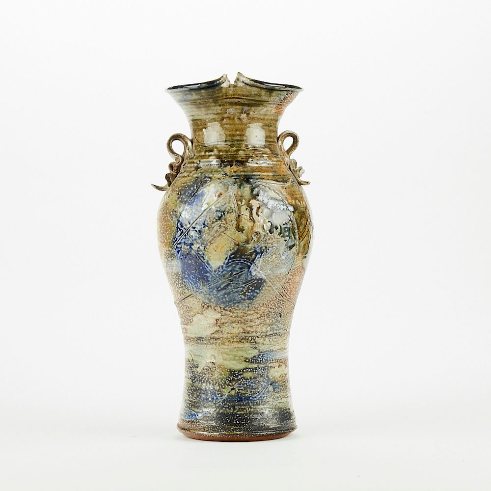 Appraisal: Don Reitz Large Salt Glazed Ceramic Vase Don Reitz -