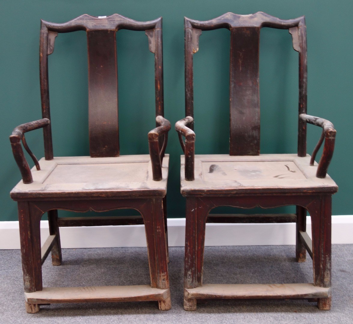 Appraisal: A pair of late th early th century Chinese hardwood