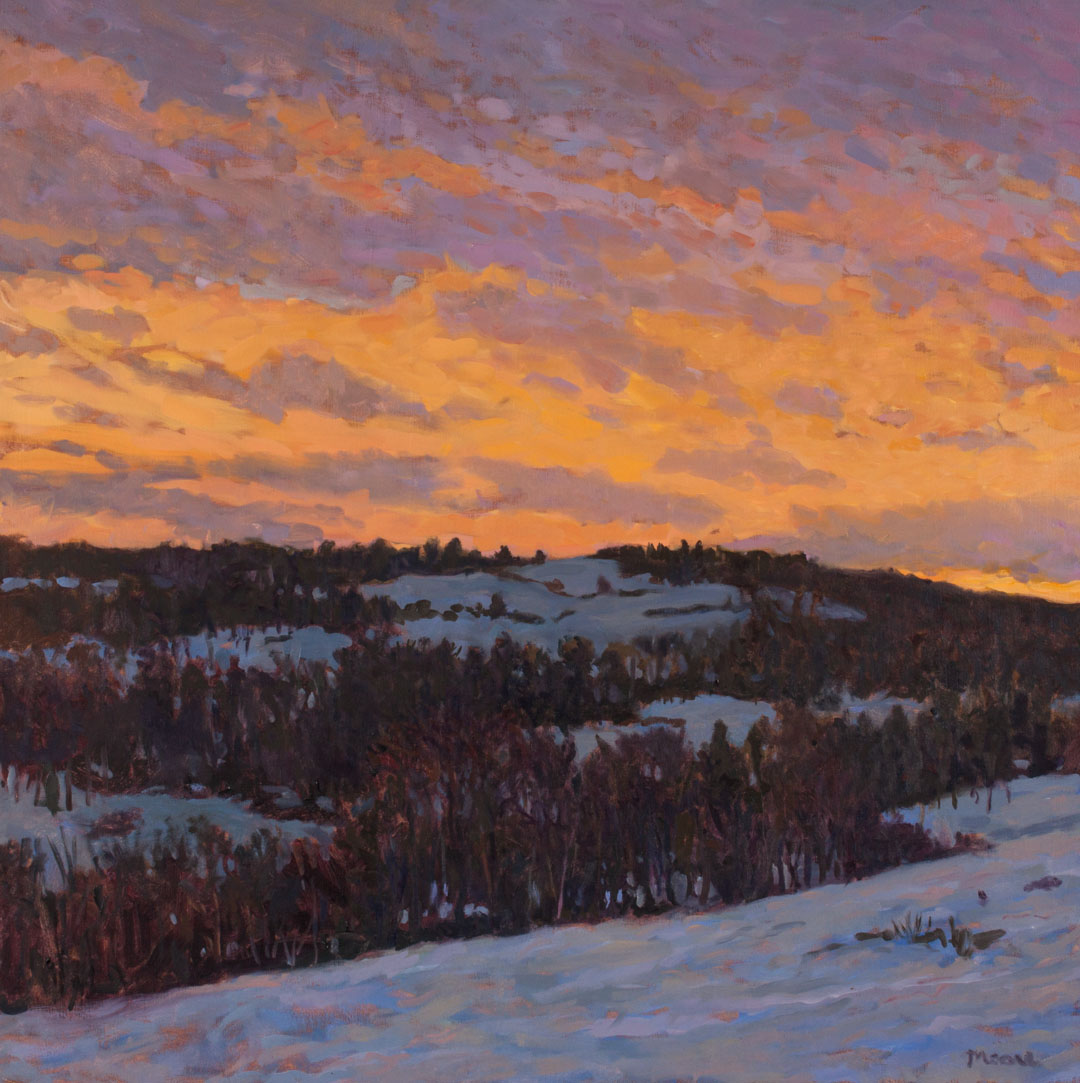 Appraisal: Scott Moore Winter Landscape oil on canvas American th Century