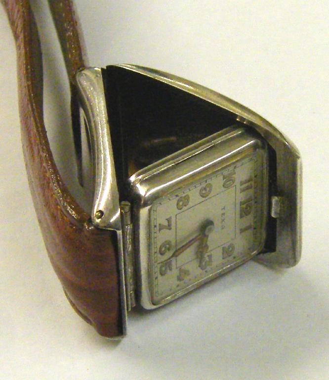 Appraisal: Texa Swiss silver wristwatch the square folding timepiece with a