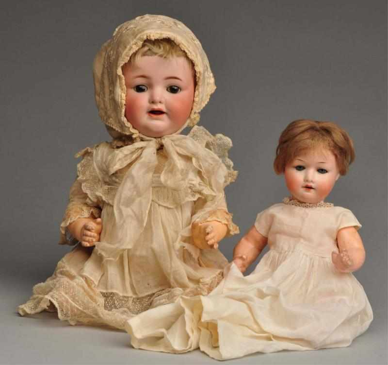 Appraisal: Lot of German Bisque Character Babies Description Both with bisque