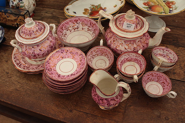 Appraisal: A VICTORIAN PINK LUSTRE TEASET