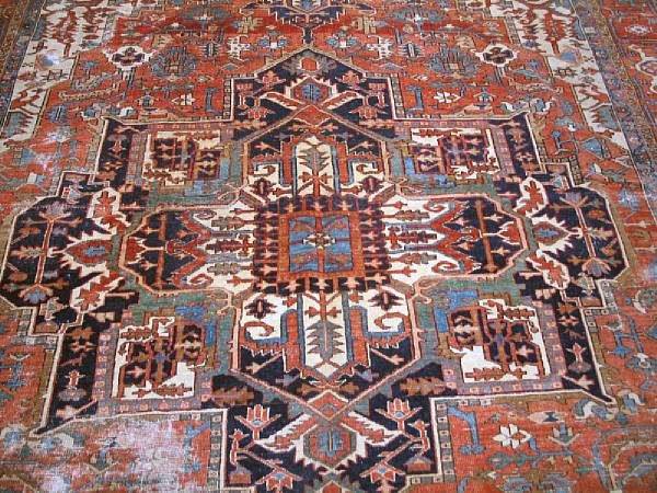 Appraisal: Heriz carpet Northwest Persia late th century size approximately ft