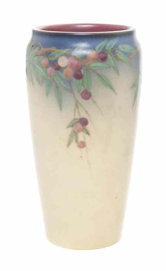 Appraisal: A Rookwood Pottery Vase Lenore Asbury of tapering cylindrical form