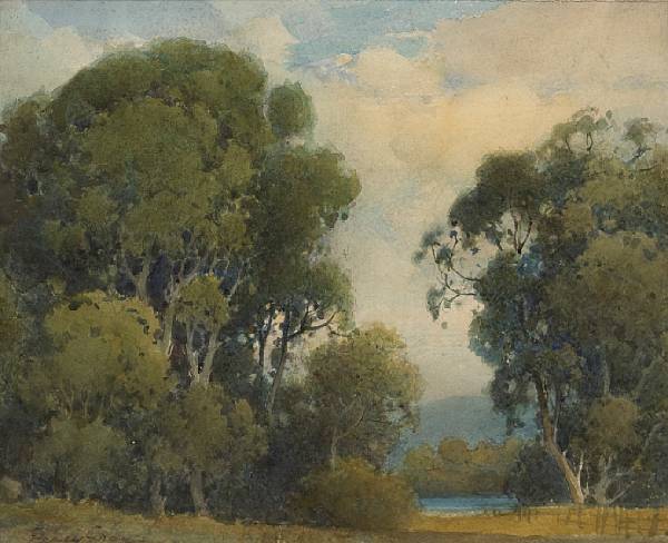 Appraisal: Percy Gray - Oak Trees and Passing Clouds signed 'Percy