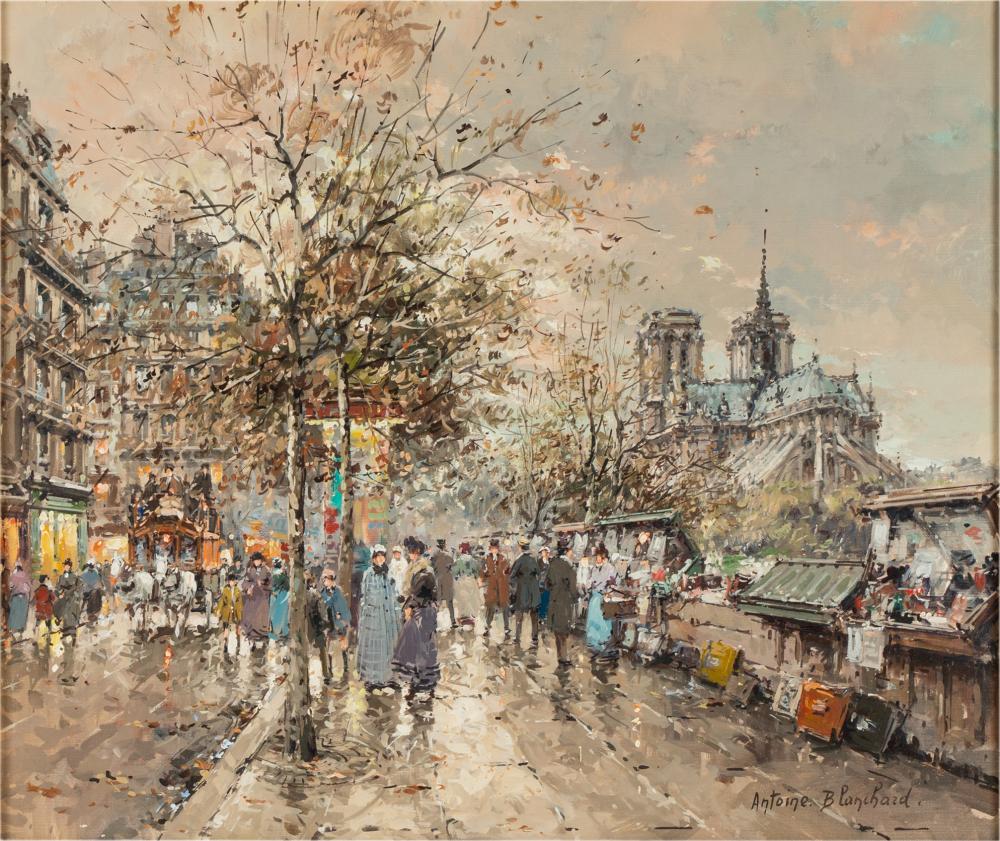 Appraisal: ANTOINE BLANCHARD - Notre Dame oil on canvas signed lower