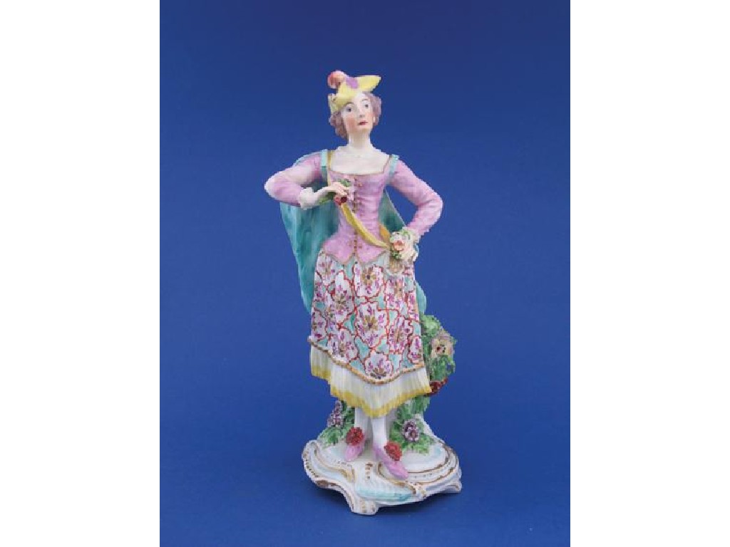 Appraisal: A DERBY FIGURE of a Ranleigh dancer circa holding sprigs