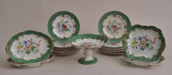 Appraisal: ENGLISH IRONSTONE TWENTY-THREE PIECE DESSERT SERVICE With impressed mark and