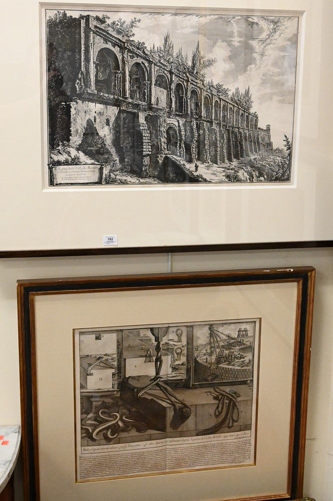 Appraisal: Group of Two Engravings After Giovanni Battista Piranesi Italian -