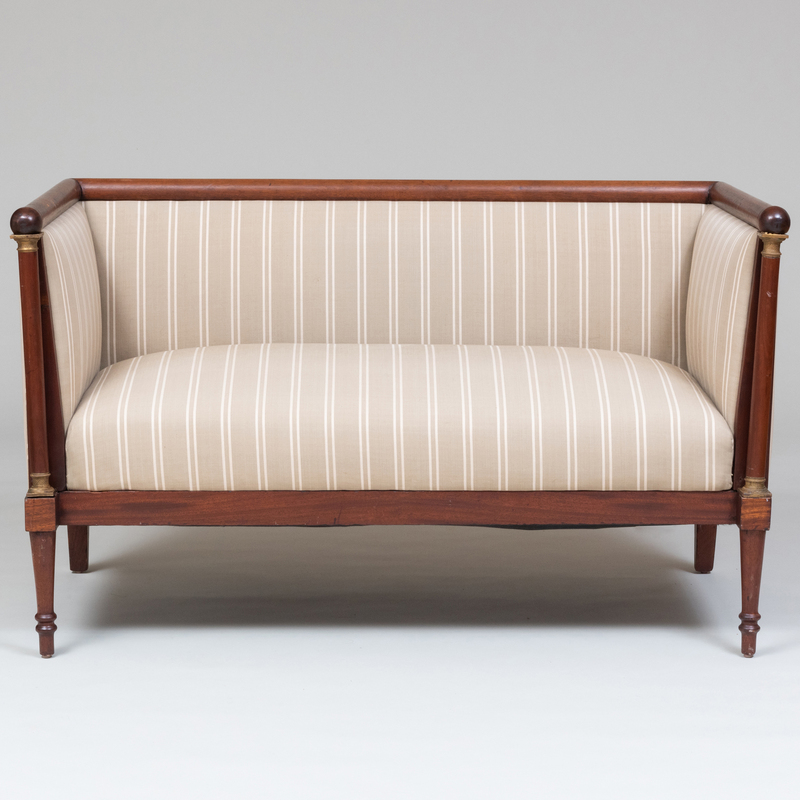 Appraisal: Empire Revival Mahogany Upholstered Sofa x ft in x in