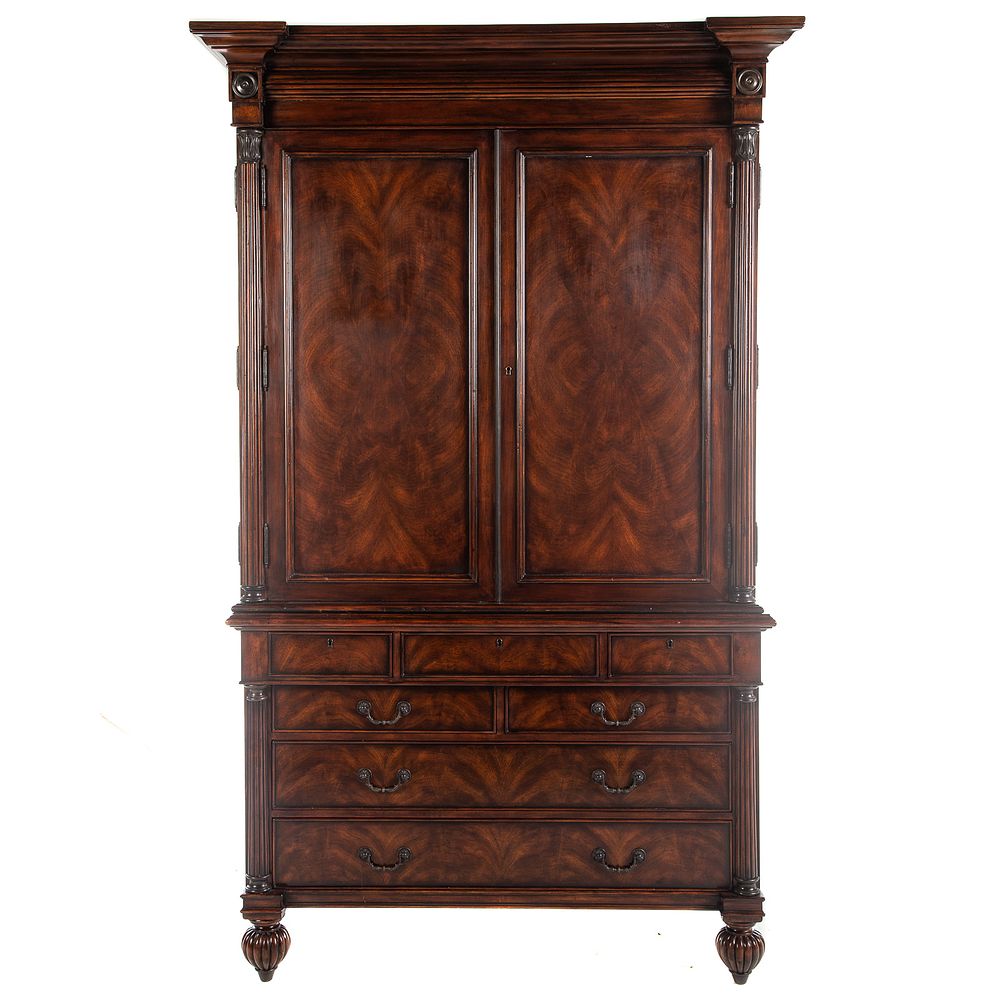 Appraisal: Hickory White Mahogany Linen Press in H in W in