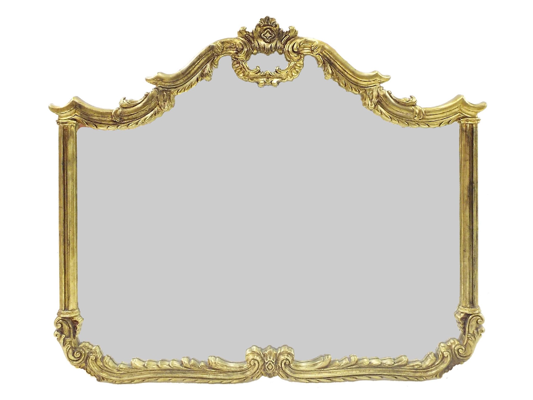 Appraisal: Attractive giltwood overmantel wall mirror decorated with scrolled floral swags