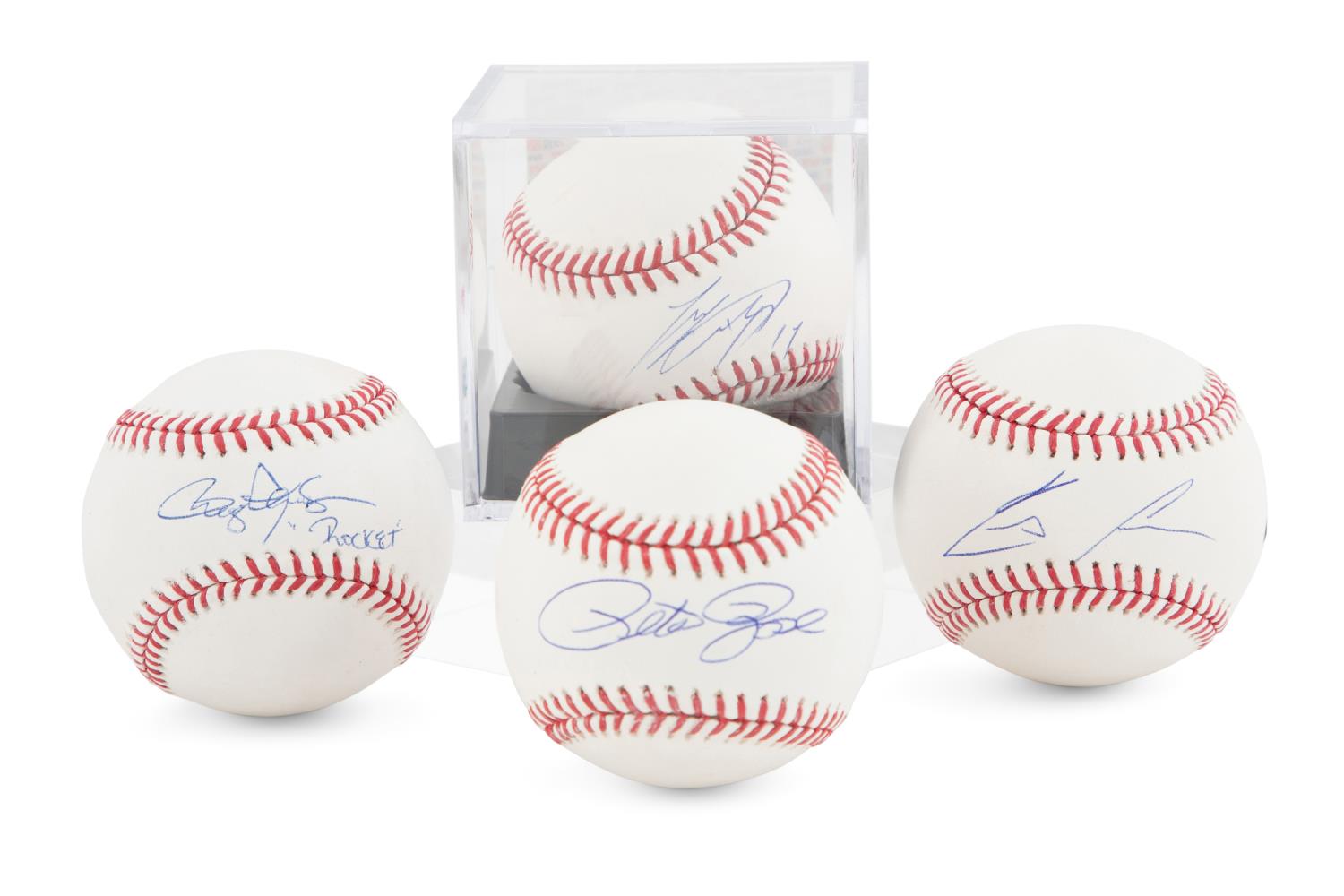 Appraisal: AUTOGRAPHED BASEBALLS INCLUDING PETE ROSE Grouping of four autographed baseballs