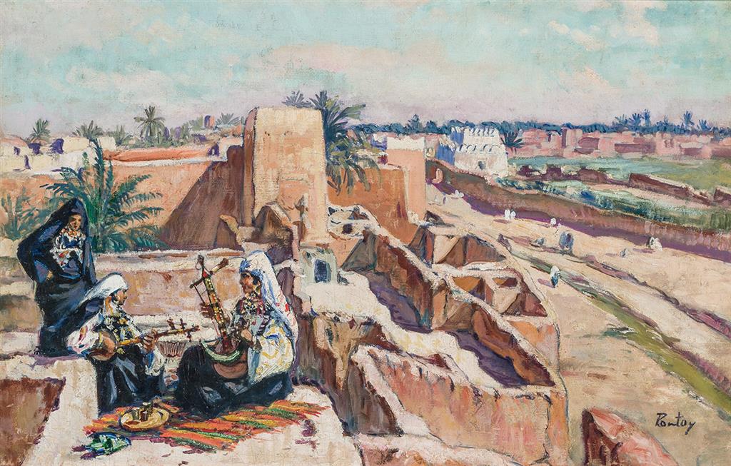 Appraisal: HENRI JEAN PONTOY French - The Rooftop oil on canvas