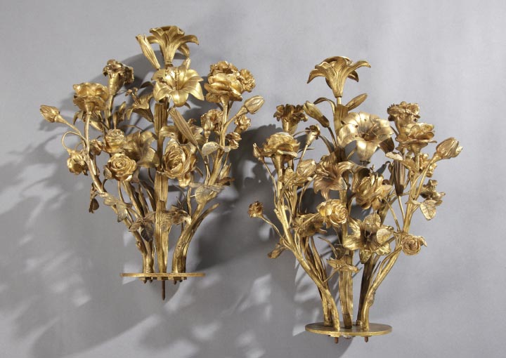 Appraisal: Pair of Napoleon III Gilt-Bronze Five-Light Bouquet Candelabrum Tops third