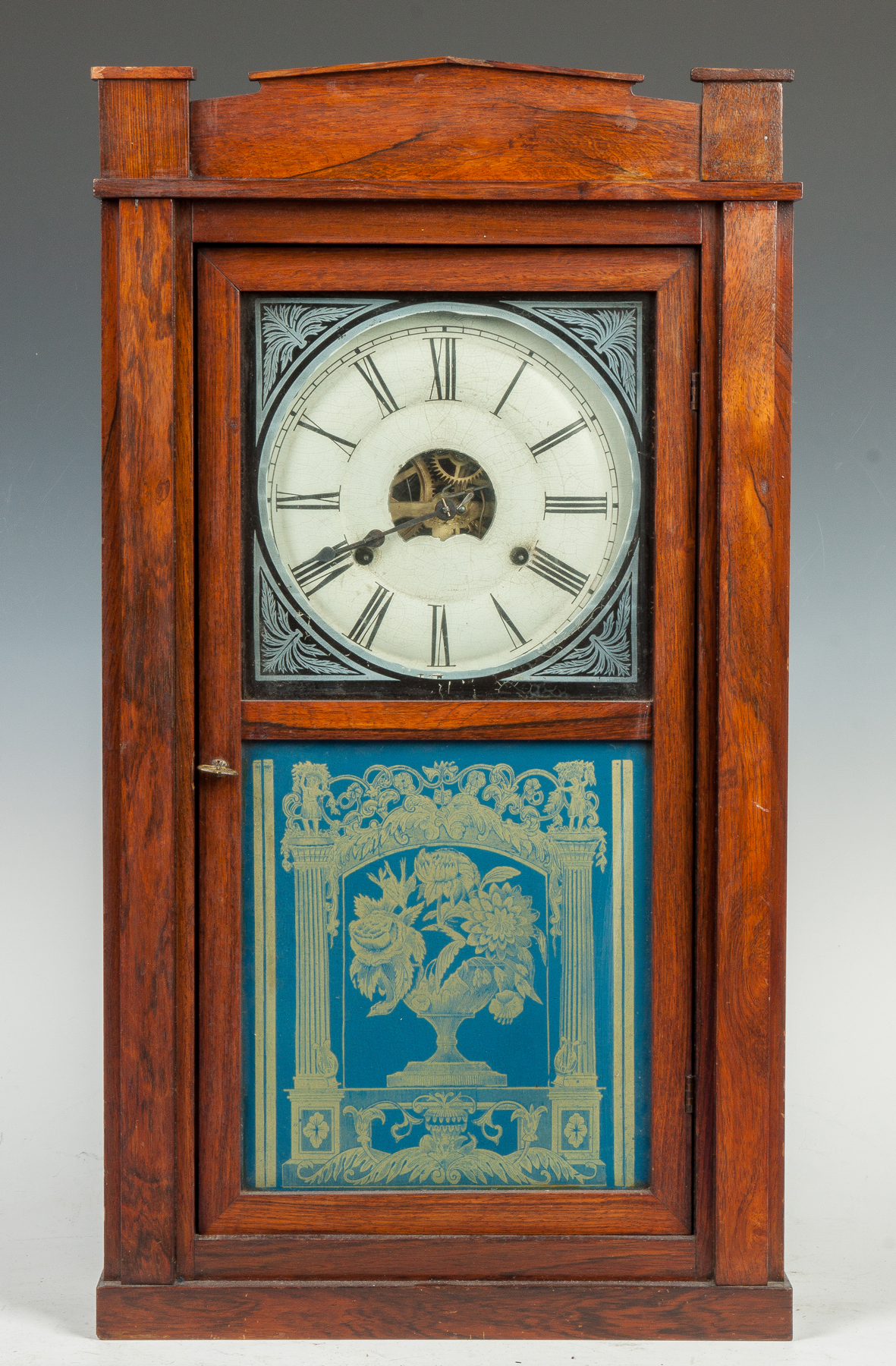 Appraisal: William Gilbert Shelf Clock Winchester CT Rosewood case one top