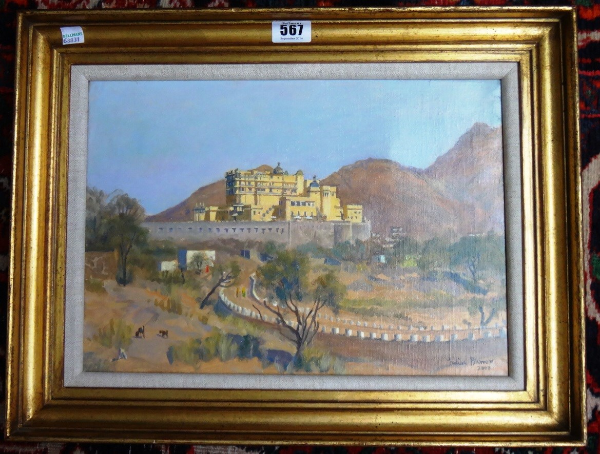 Appraisal: Julian Barrow b Devi Garh Hotel Udaipur oil on canvas