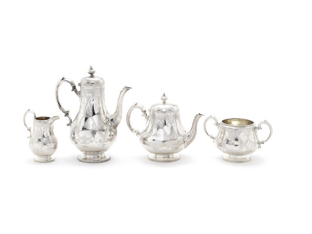 Appraisal: A Victorian silver four-piece tea and coffee service by Edward