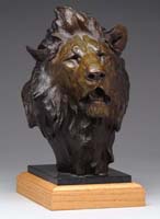 Appraisal: DENNIS P ANDERSON American - LION HEAD Bronze head of