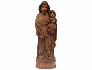 Appraisal: CARVED WOOD SANTOS Spanish Of Joseph with the Child Height