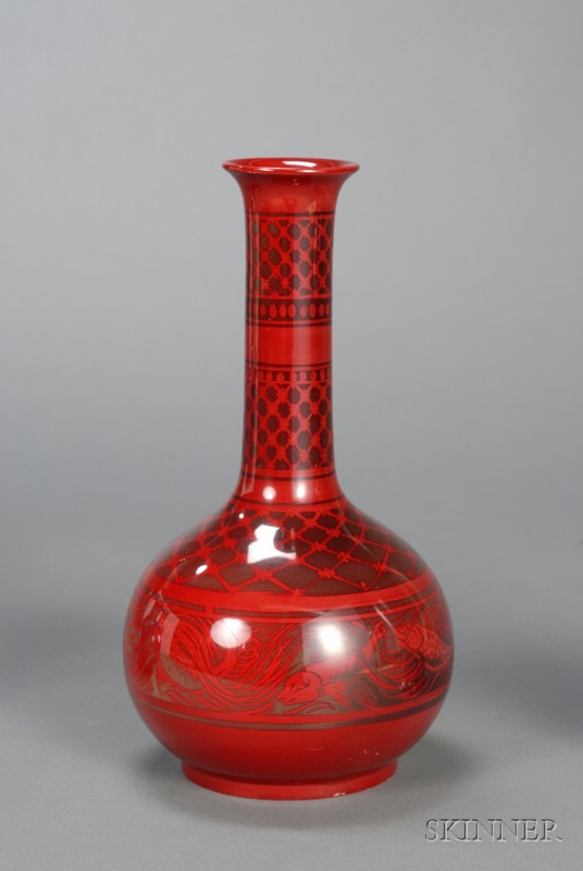 Appraisal: Bernard Moore Earthenware Flambe Vase England early th century bottle