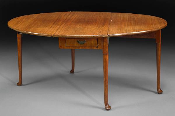 Appraisal: A George III mahogany drop flap dining table second half