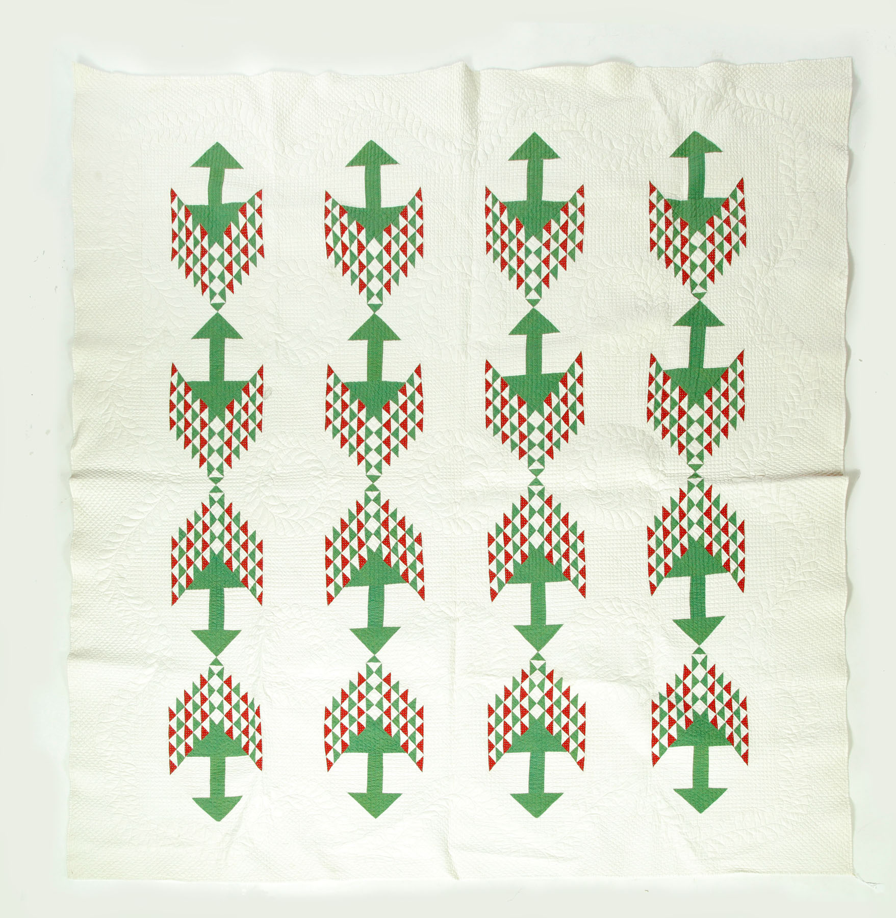 Appraisal: PIECED QUILT American rd quarter- th century cotton Pine Tree