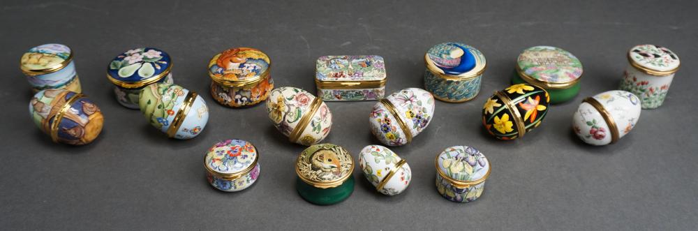 Appraisal: COLLECTION OF ASSORTED ENGLISH ENAMEL BOXESCollection of Assorted English Enamel