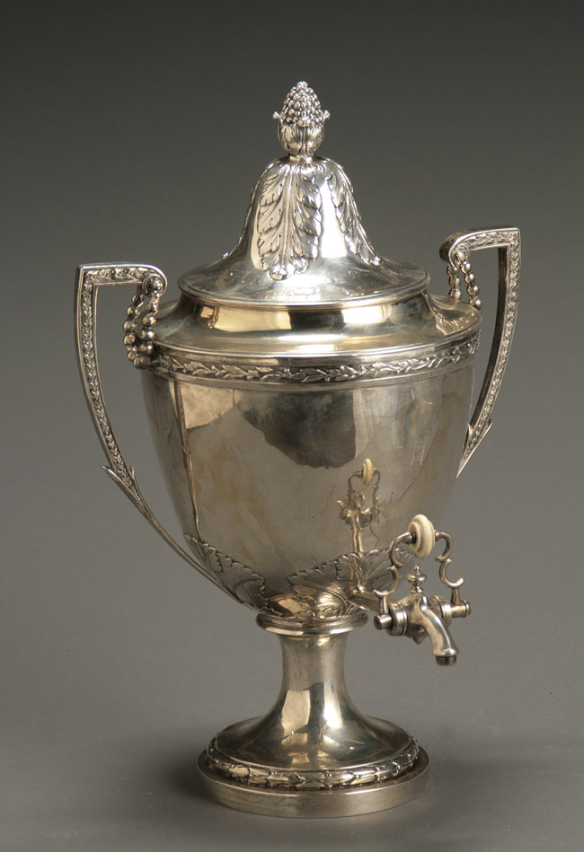 Appraisal: George III Silver Hot Water Urn Maker's Mark Doublestruck London