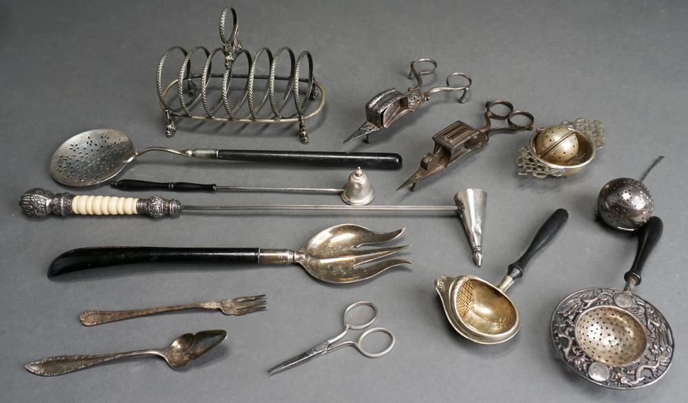 Appraisal: COLLECTION OF ASSORTED SILVERPLATE AND SILVER SOLDERED DOMESTIC ARTICLES WITH