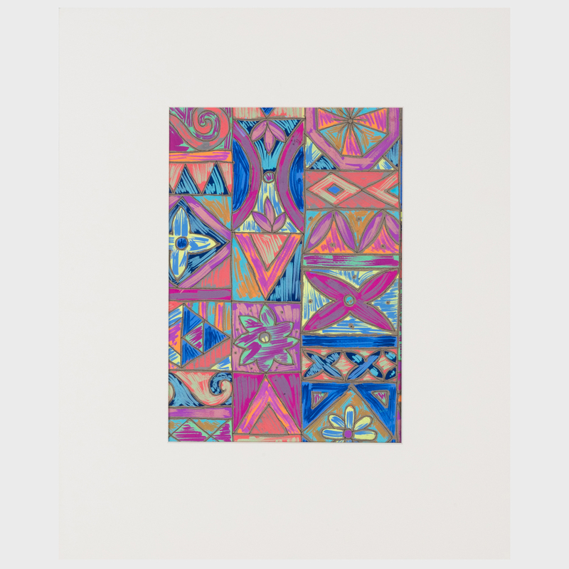 Appraisal: th Century School Four Fabric Designs Four gouache and one