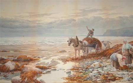 Appraisal: WILLIAM CARLAW BRITISH - WRACK GATHERERS AT BALLANTRAE Signed and