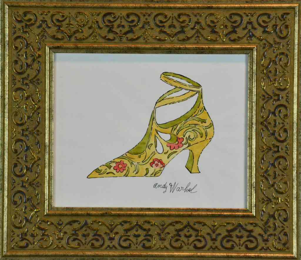 Appraisal: Andy Warhol Watercolor Ink On PaperDepicting a Victorian shoe with