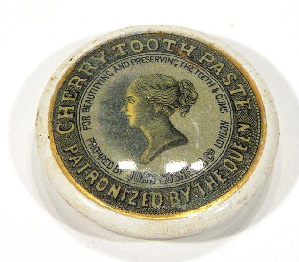 Appraisal: Victorian Prattware pot lid advertising Cherry Toothpaste by John Ceosnell