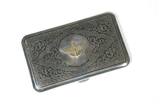 Appraisal: PRESENTATION SILVER CIGARETTE CASE Thailand th century marked Sterling Niello-type