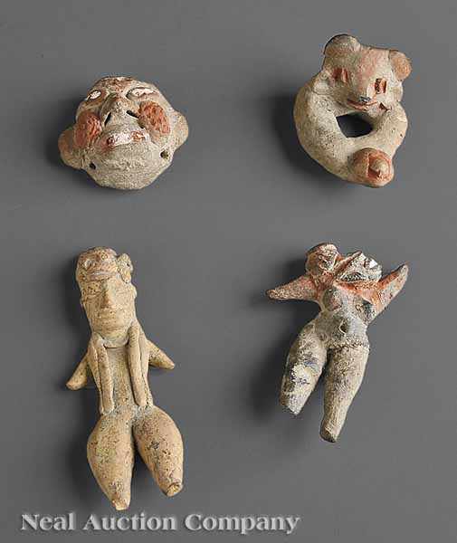 Appraisal: A Group of Four Tlatilco Pottery Figures and Figural Fragments