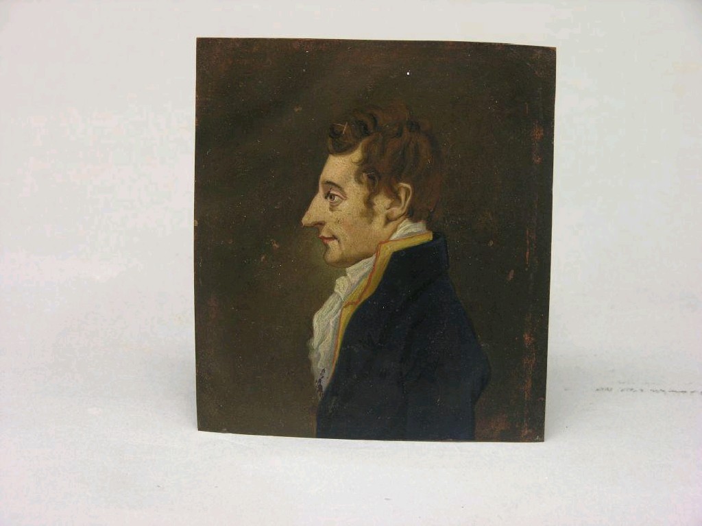 Appraisal: An early th century miniature portrait on copper bust of