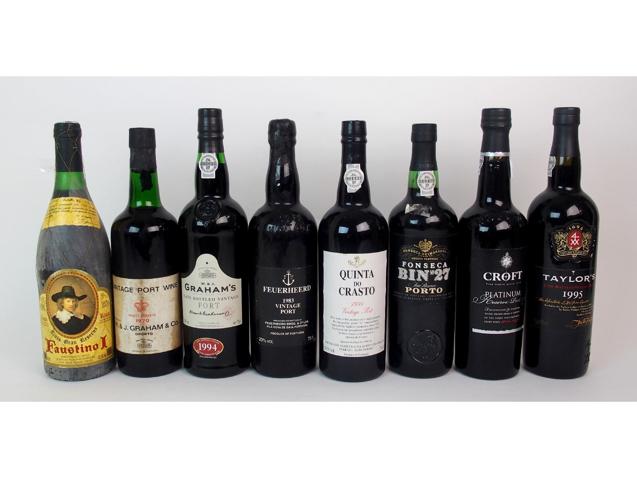 Appraisal: Seven bottles of Port and a bottle of Riojacomprising Graham