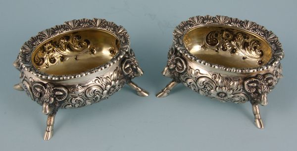 Appraisal: Pair of Shreve Crump Low sterling silver salts each h