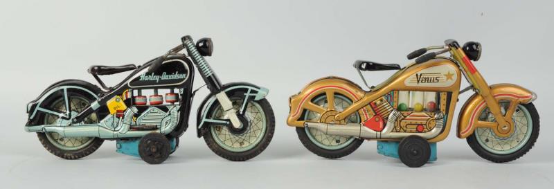 Appraisal: Lot Of Japanese Tin Litho Motorcycles Friction powered Made by