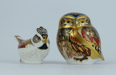 Appraisal: Royal Crown Derby paperweights of a small Owl and small