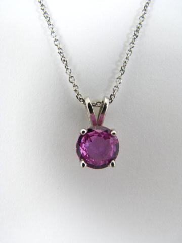 Appraisal: Lady's k WG Round Pink Sapphire Necklace