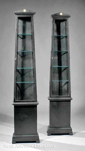 Appraisal: A Pair of Neoclassical-Style Vitrine Cabinets early th c each